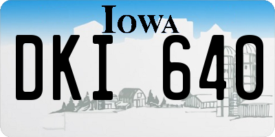 IA license plate DKI640