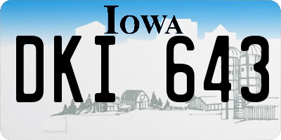 IA license plate DKI643