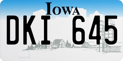 IA license plate DKI645