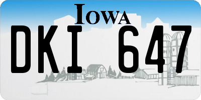 IA license plate DKI647