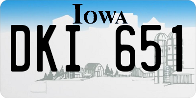 IA license plate DKI651