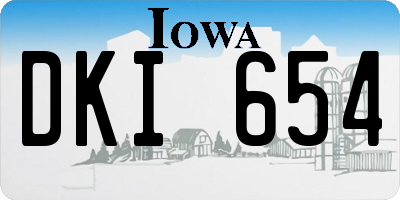 IA license plate DKI654