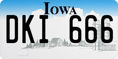 IA license plate DKI666