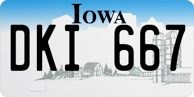 IA license plate DKI667