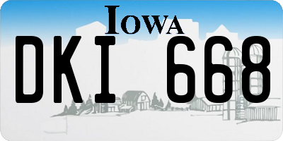 IA license plate DKI668