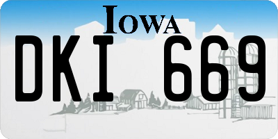 IA license plate DKI669