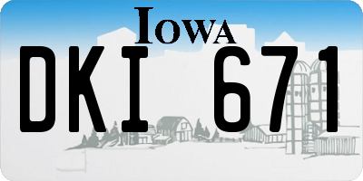IA license plate DKI671