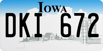 IA license plate DKI672