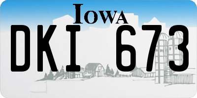 IA license plate DKI673
