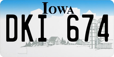 IA license plate DKI674