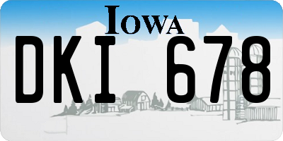 IA license plate DKI678