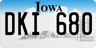 IA license plate DKI680