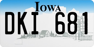 IA license plate DKI681