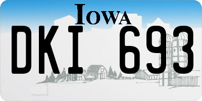 IA license plate DKI693