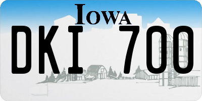IA license plate DKI700
