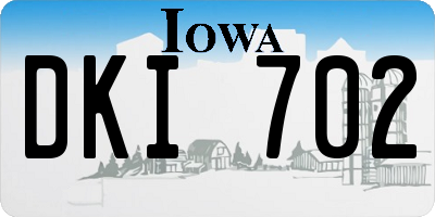 IA license plate DKI702