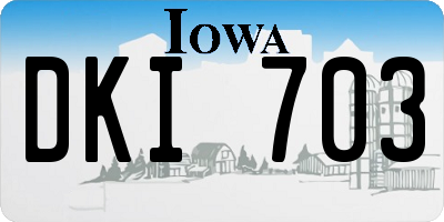 IA license plate DKI703