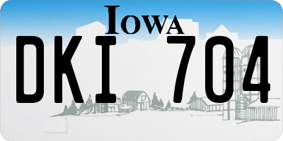IA license plate DKI704