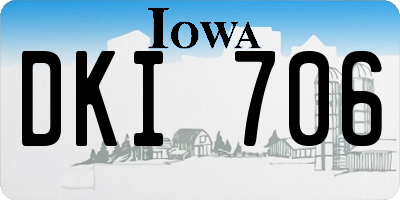 IA license plate DKI706