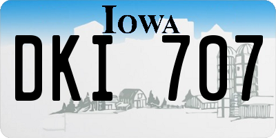 IA license plate DKI707