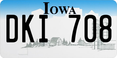 IA license plate DKI708