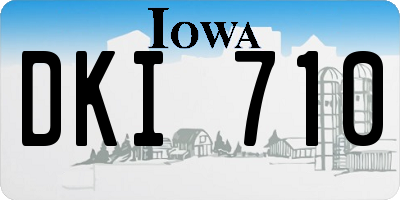 IA license plate DKI710