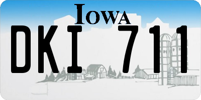 IA license plate DKI711