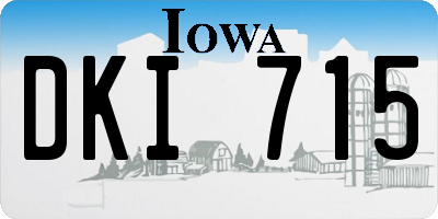 IA license plate DKI715