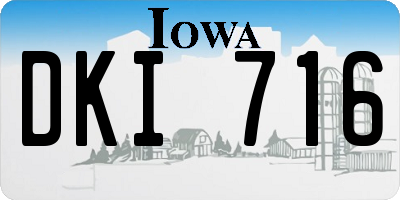 IA license plate DKI716