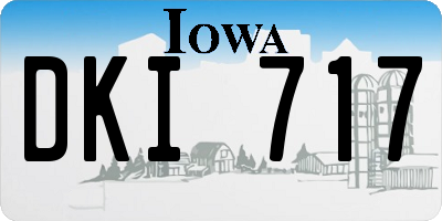 IA license plate DKI717