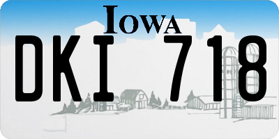 IA license plate DKI718