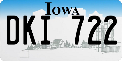 IA license plate DKI722