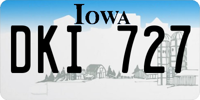 IA license plate DKI727
