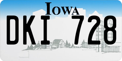 IA license plate DKI728