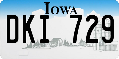 IA license plate DKI729