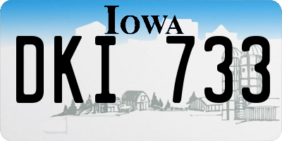 IA license plate DKI733