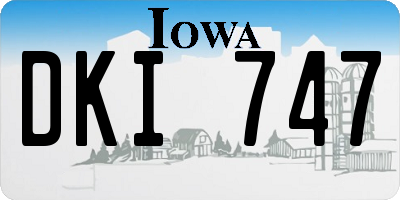 IA license plate DKI747