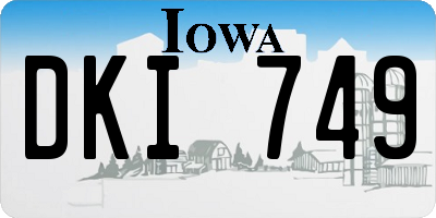 IA license plate DKI749