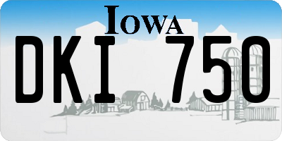 IA license plate DKI750