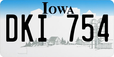IA license plate DKI754