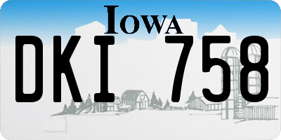 IA license plate DKI758
