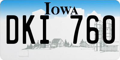 IA license plate DKI760