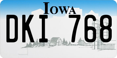 IA license plate DKI768