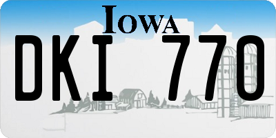 IA license plate DKI770