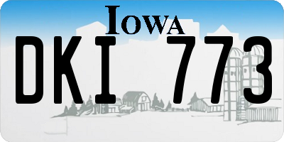 IA license plate DKI773