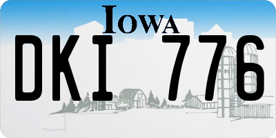 IA license plate DKI776