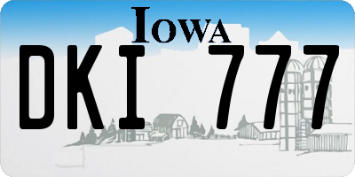 IA license plate DKI777