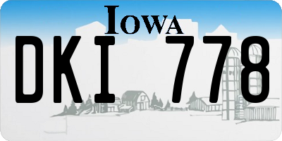 IA license plate DKI778
