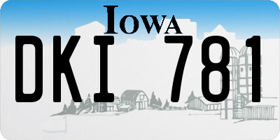 IA license plate DKI781