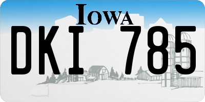 IA license plate DKI785
